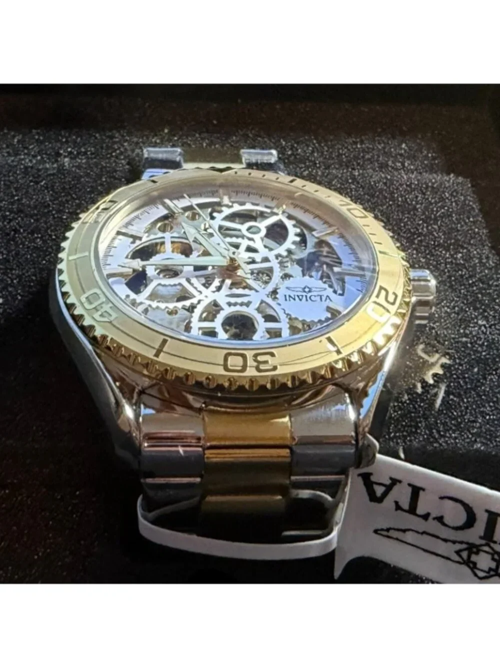 Invicta Objet D Art Glyph Automatic Men's Watch w/ Skeleton Dial - 43mm. Silver